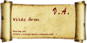 Vitéz Áron névjegykártya